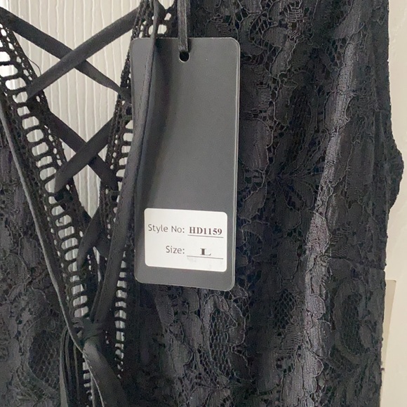 Brand new long black lace dress size large - Picture 4 of 7